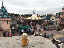 View of Fantasyland from castle balcony